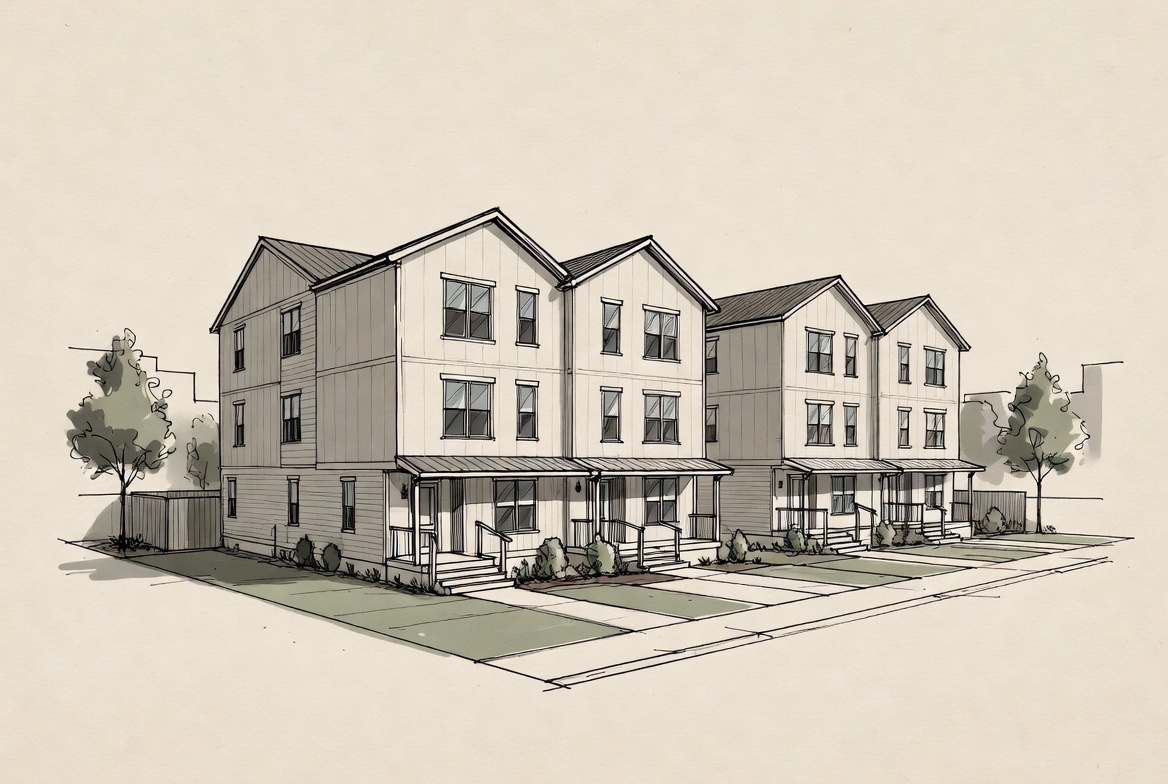 Maple Ridge Townhomes â€” architectural illustration